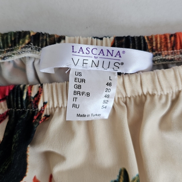 Lascana For Venus Off The Shoulder Tropical Floral Print Maxi Slit Dress Size L - Picture 6 of 12